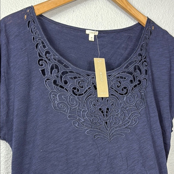 NWT‎ J. Crew Navy Blue Embroidered Women's Top - Picture 2 of 7
